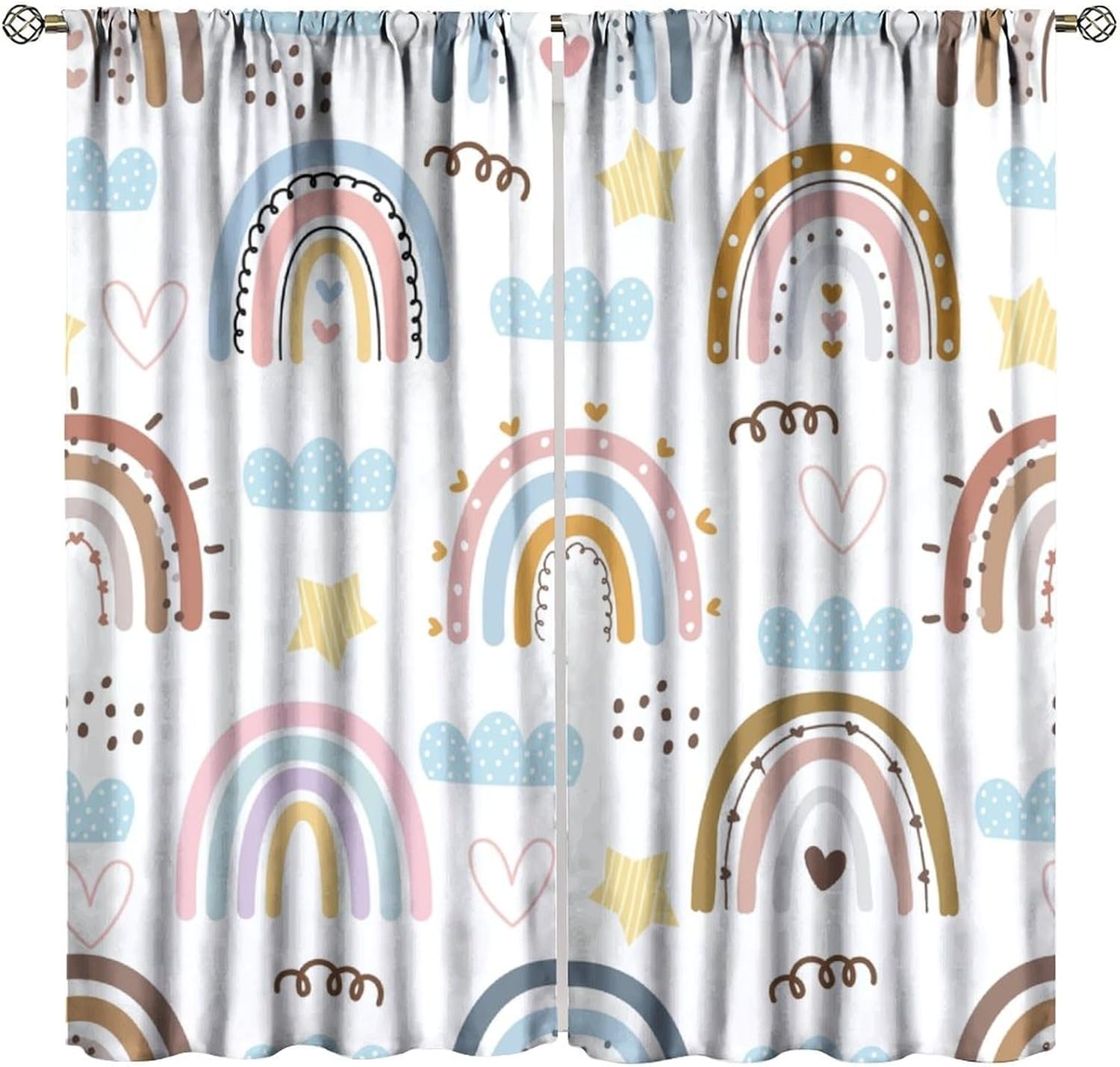 Baby Nursery Curtains - Çocuklar için Boho Gökkuşağı Perdeleri, Kız