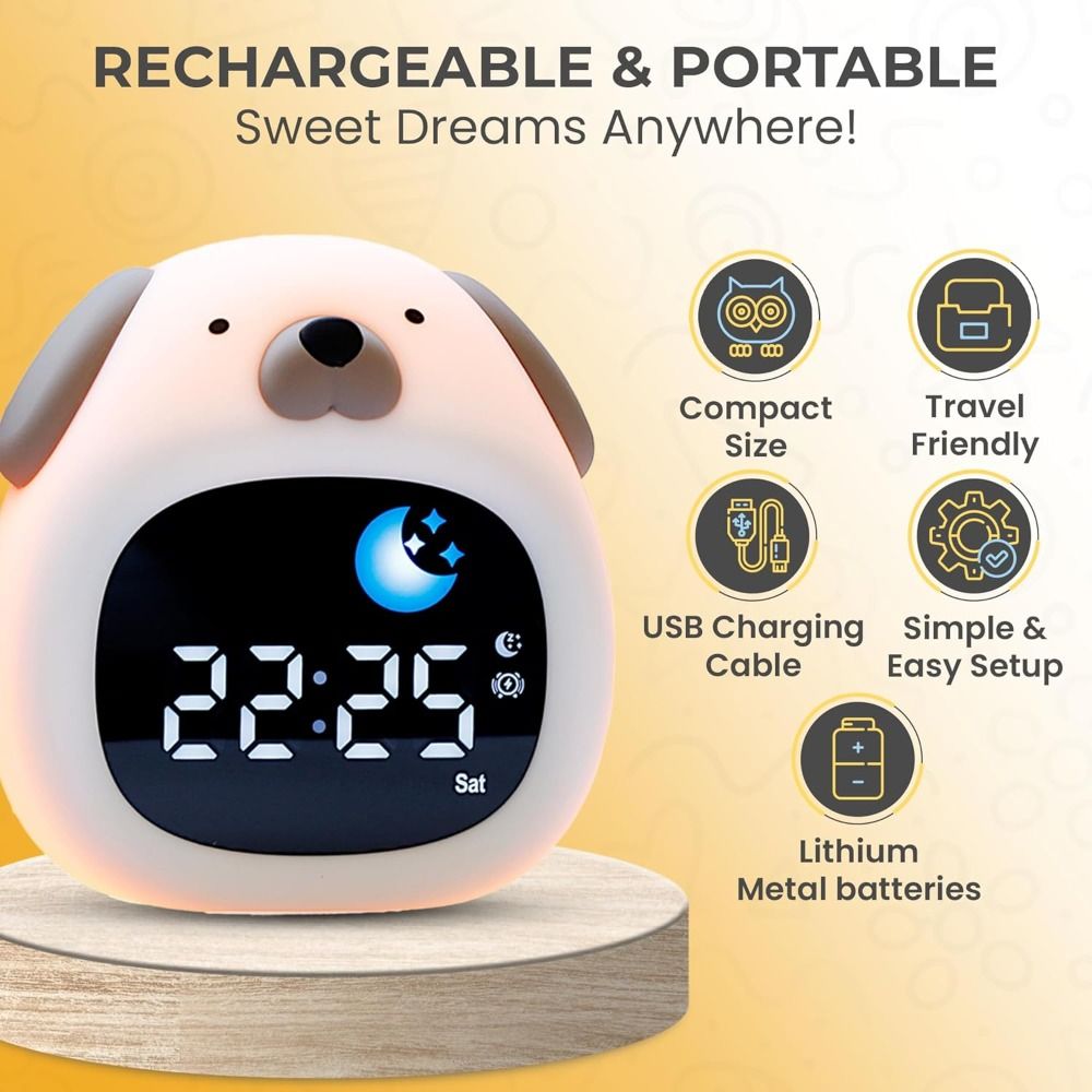 Sound Sleep Trainer Clock - Yeni Parlak Alarm Saatli Köpek Tasarımlı