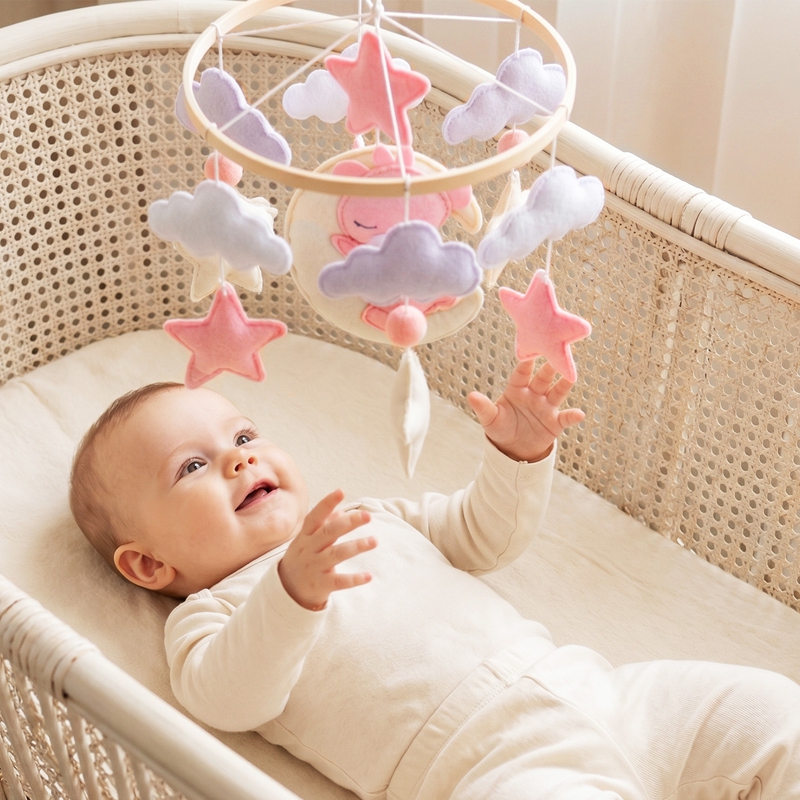 Baby Nursery Music - 1 Adet Ahşap Bebek Beşik Müzik