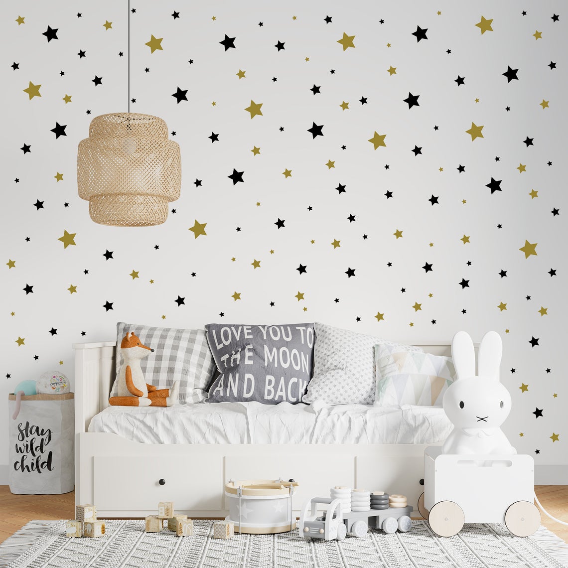 Baby Nursery Products - Karikatür 65 Adet Yıldız Duvar Sticker