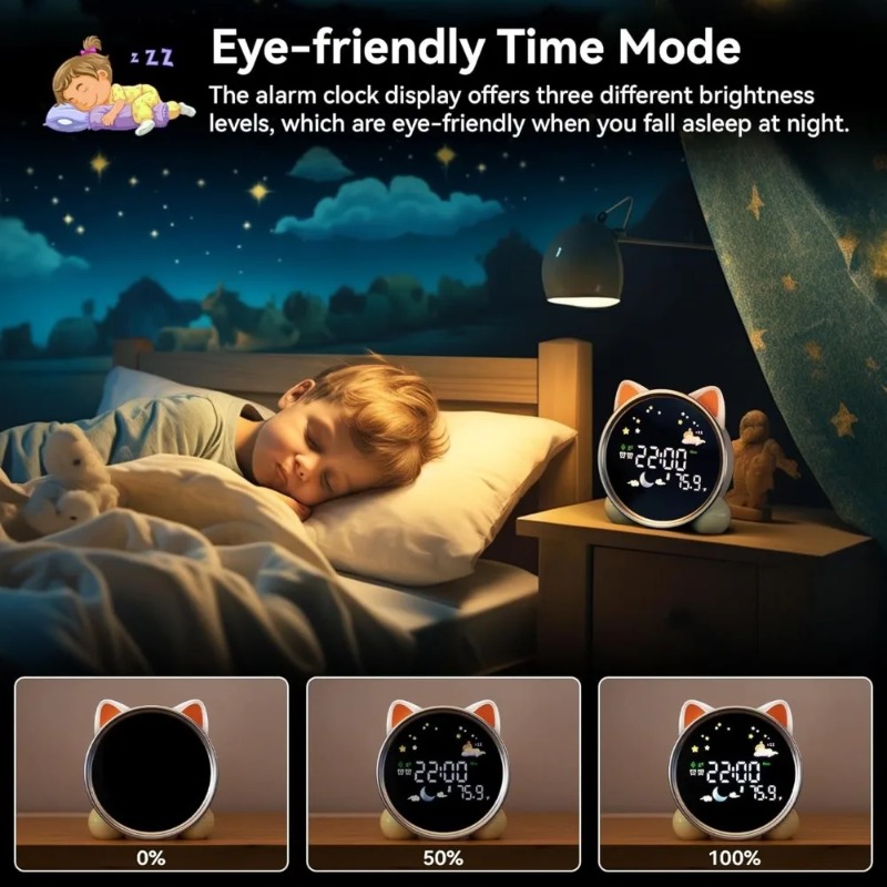 Sound Sleep Trainer Clock - Çocuklar için Uyandırma Saati, Uyku Eğitmeni,