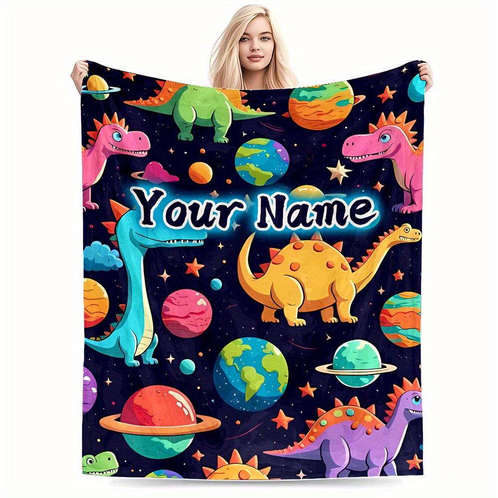 Baby Nursery Themes Girl - Dinozor Uzay Gezegenleri Kozmik Temalı Battaniye
