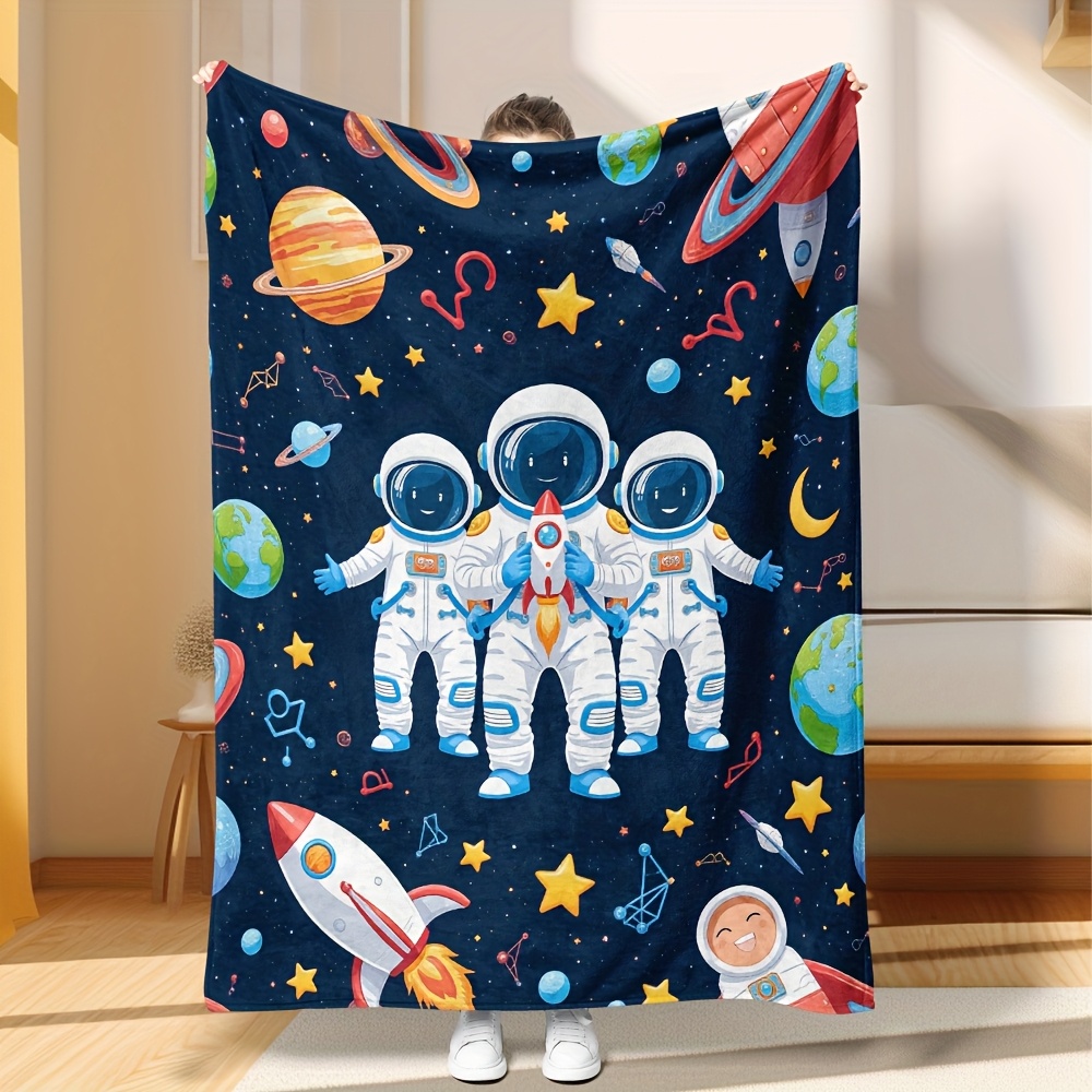 Baby Nursery Themes Girl - Sevimli Uzay Astronotu Galaksi Battaniyesi Çocuk