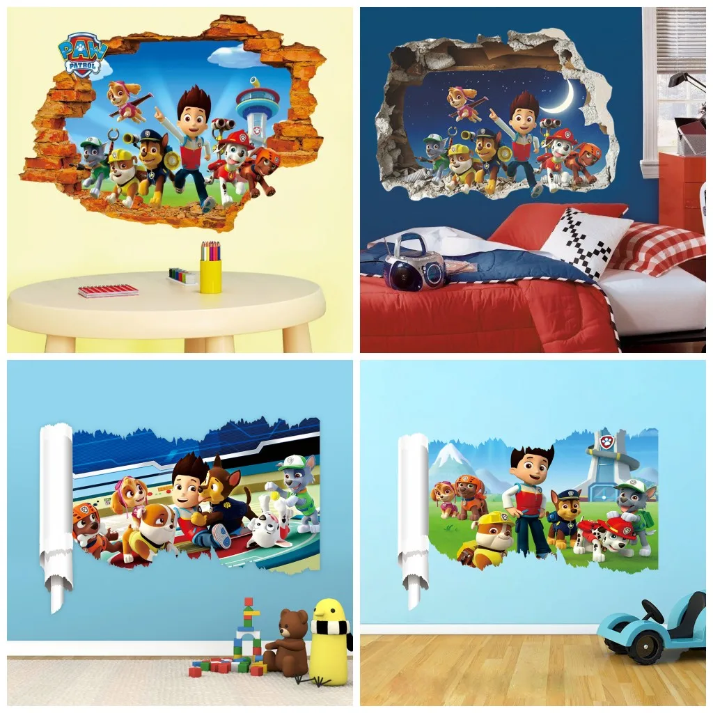 Baby Nursery Wall Mural - Sıcak Fırsat 2'li/3'lü Paw Patrol Duvar