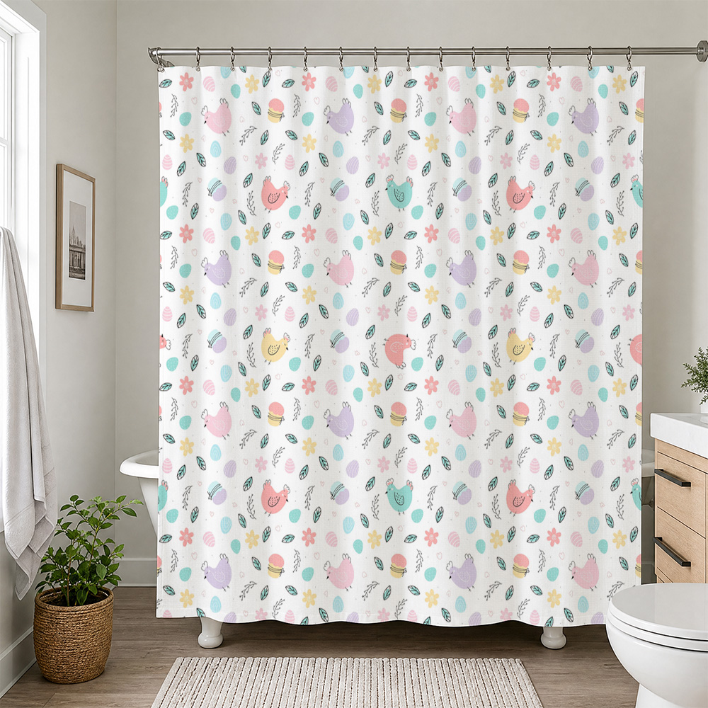 Baby Nursery Curtains - Sevimli Pastel Bebek Hayvan Duş Perdesi