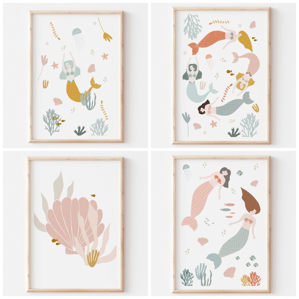 Baby Nursery Themes Girl - Boho Kreş Okyanus Temalı Pembe Deniz