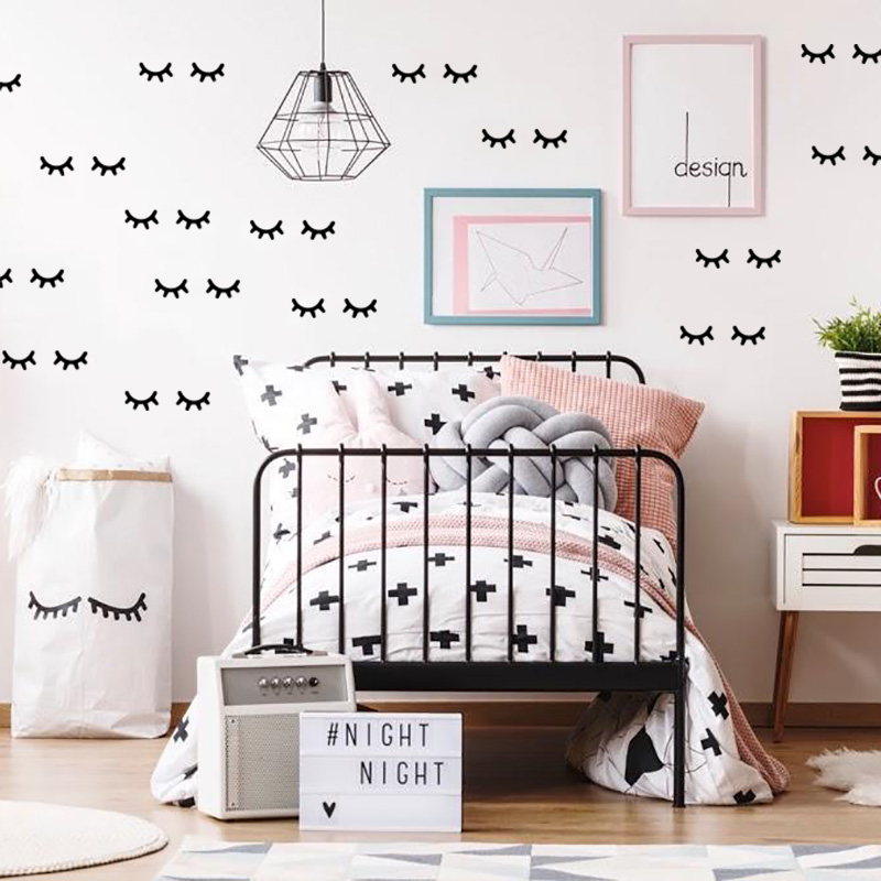 Baby Nursery Girl Room - Çocuk odası dekorasyon kirpik duvar çıkartmaları