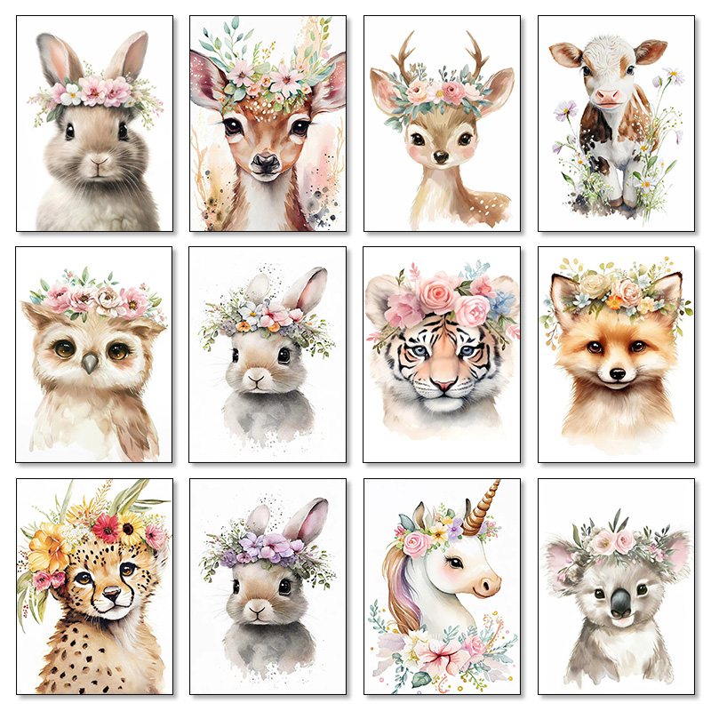 Baby Unicorn Nursery - Bebek Ayı Bunny Geyik Rakun Baykuş