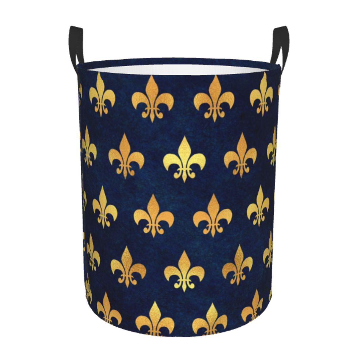 Baby Nursery Laundry Hamper - Kraliyet Altın Mavisi Grunge Şekilli Zambak