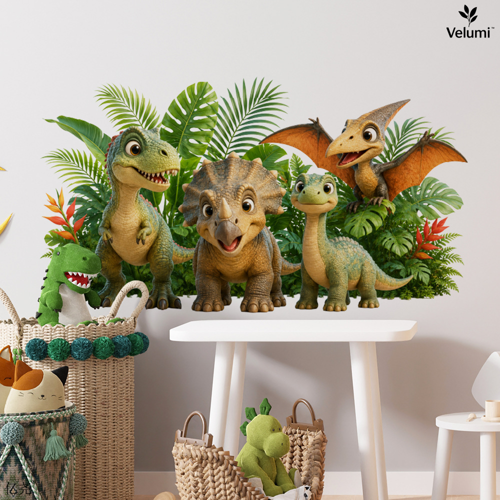 Baby Nursery Wall Mural - Sevimli 3D Dinozor Duvar Çıkartmaları Çocuklar