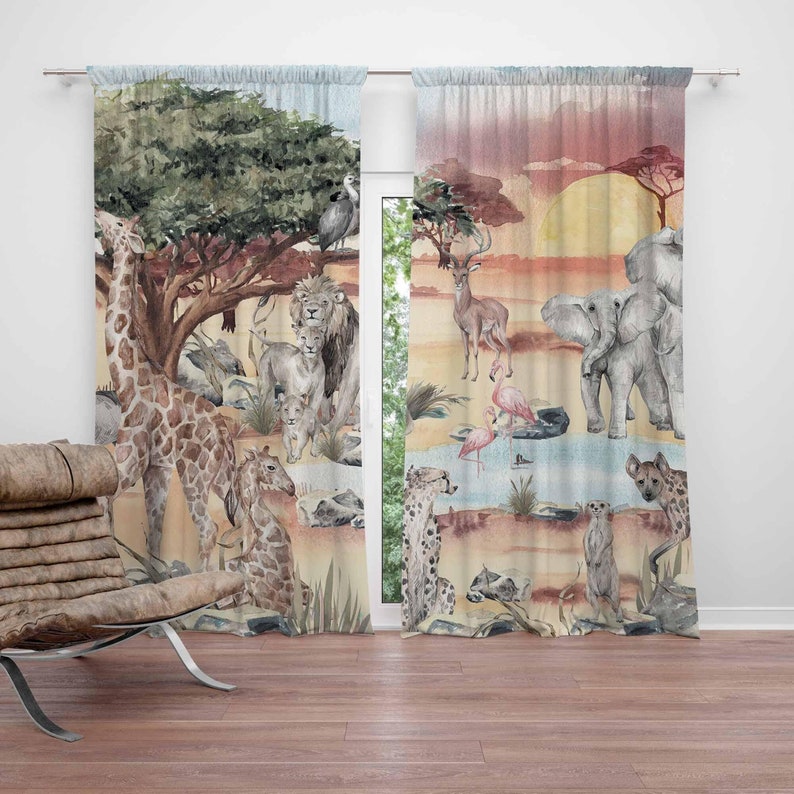 Safari Hayvanları Perde Çocuk  - Baby Nursery Blackout Curtains incelemesi ve fiyatı
