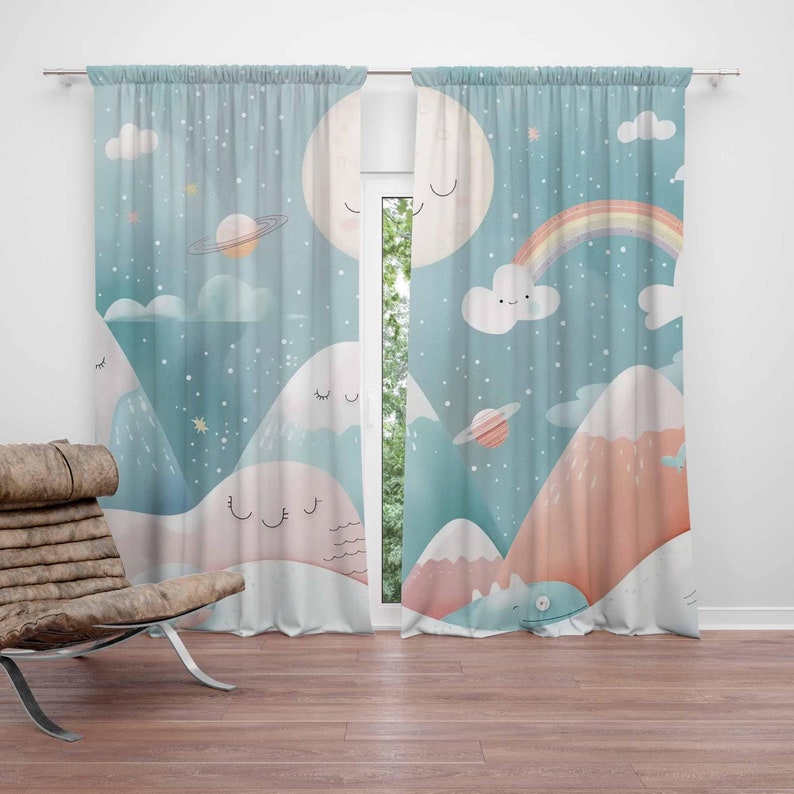 Dağ Gökkuşağı Bebek Kreş Perde - Baby Nursery Blackout Curtains incelemesi ve fiyatı