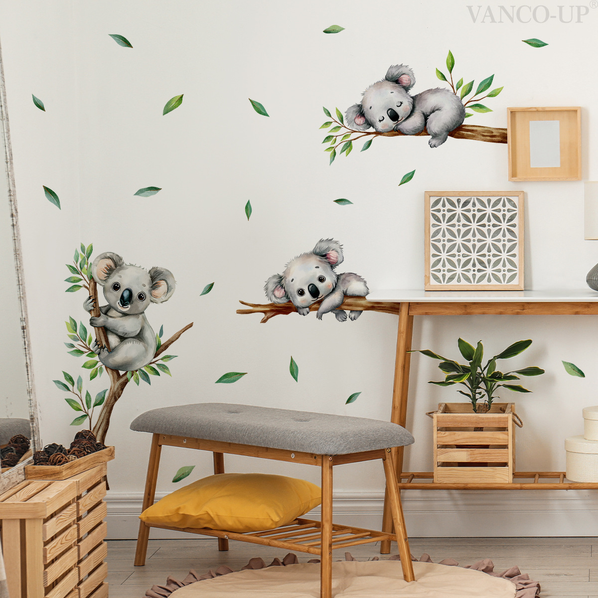 Karikatür Koala Tırmanma Ağacı - Baby Nursery Wall Mural incelemesi ve fiyatı