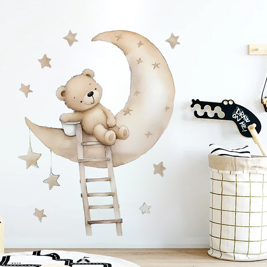 Sevimli Ayı Yıldız Bulut duvar - Baby Nursery Girl Room incelemesi ve fiyatı
