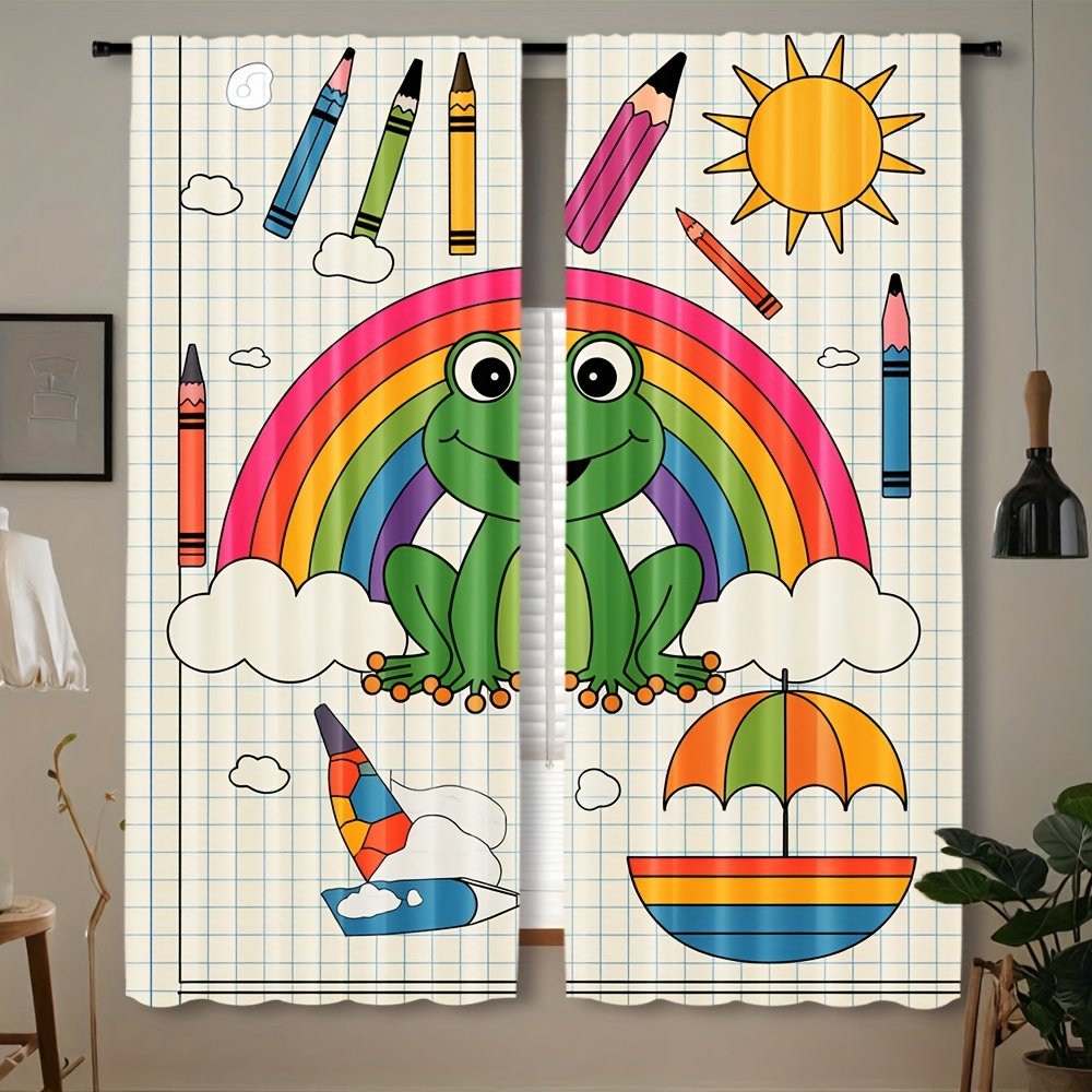 Sevimli Gökkuşağı Kurbağa Perd - Baby Nursery Themes Girl incelemesi ve fiyatı