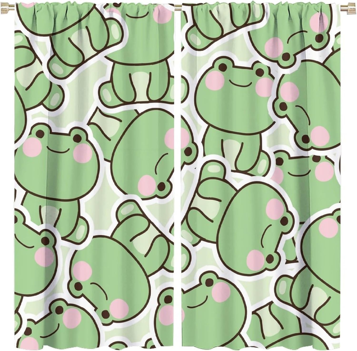 Sevimli Yeşil Kurbağa Desenli  - Baby Nursery Curtains incelemesi ve fiyatı