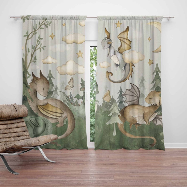 Küçük Ejderha Kreş Perdeleri H - Baby Nursery Blackout Curtains incelemesi ve fiyatı