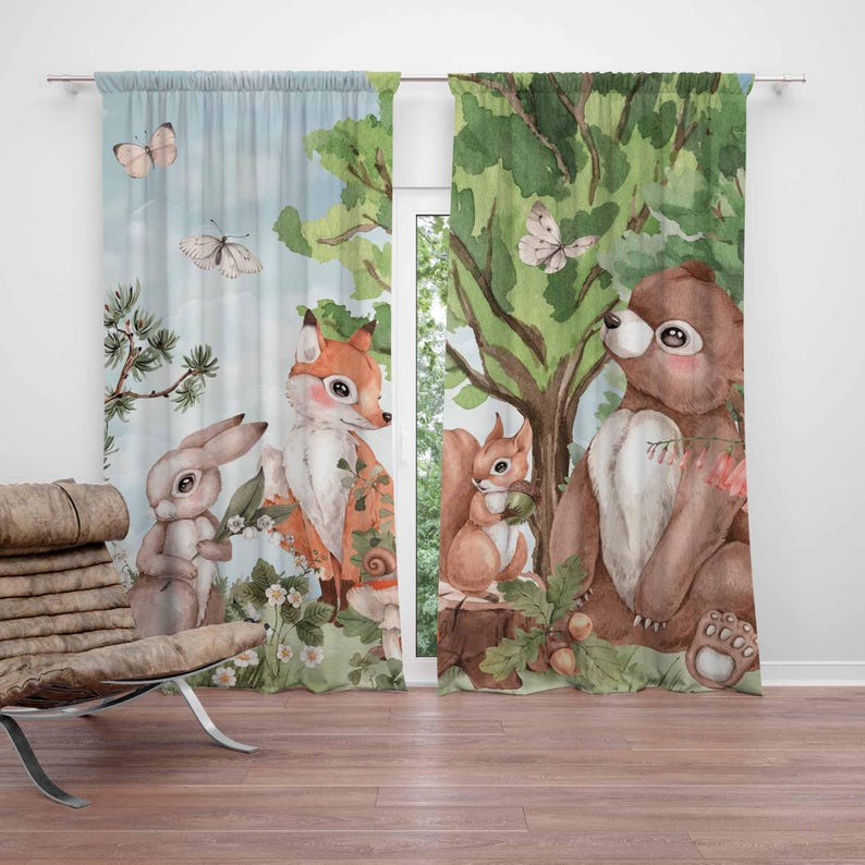 Orman Hayvanları Perdeleri Çoc - Baby Nursery Blackout Curtains incelemesi ve fiyatı