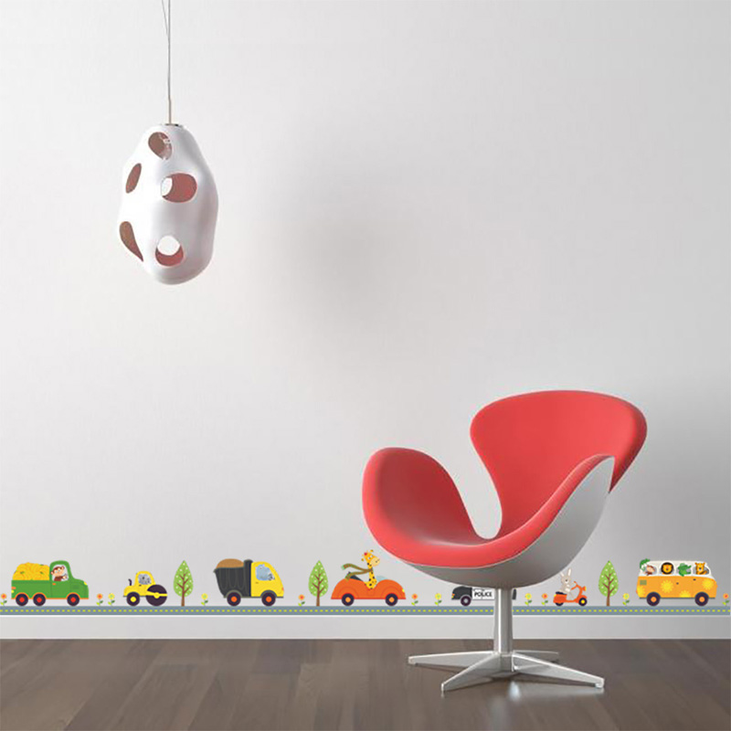 Karikatür Hayvanlar Araba duva - Baby Nursery Wall Mural incelemesi ve fiyatı