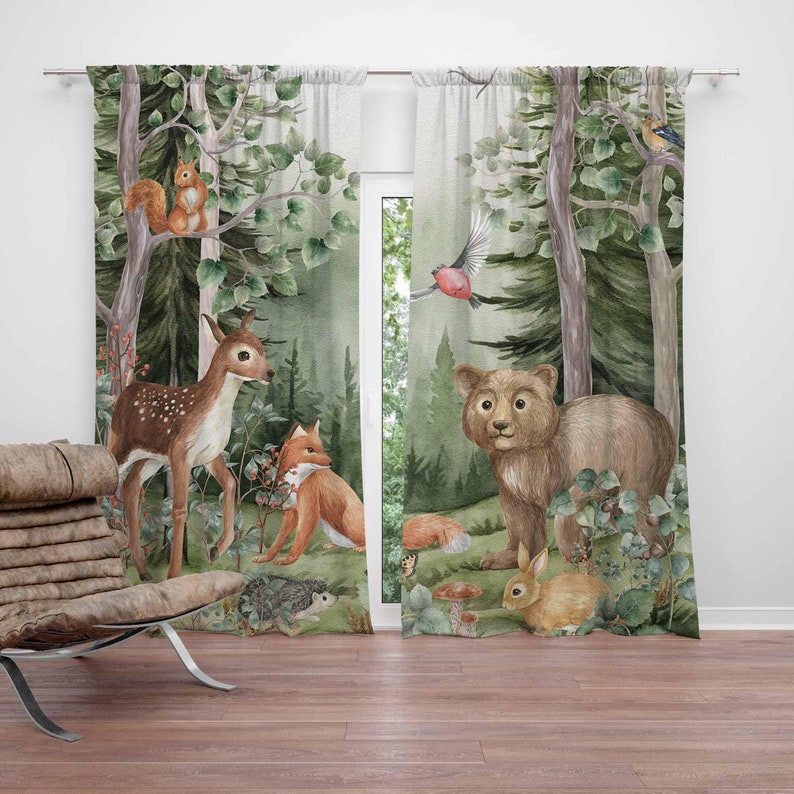 Orman Hayvanları Perdeleri Çoc - Baby Nursery Blackout Curtains incelemesi ve fiyatı
