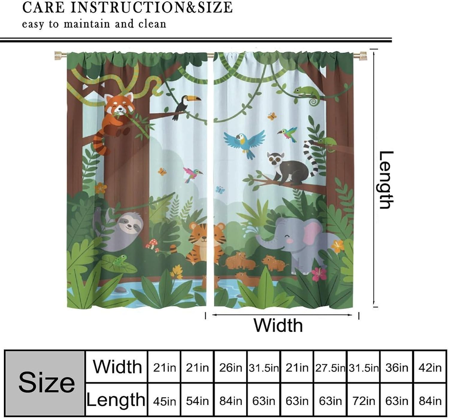 Estetik Tropikal Orman Hayvanı - Baby Nursery Curtains incelemesi ve fiyatı