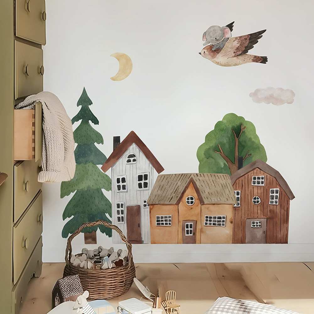 Kumaş karikatür orman eski şeh - Baby Nursery Wall Mural incelemesi ve fiyatı