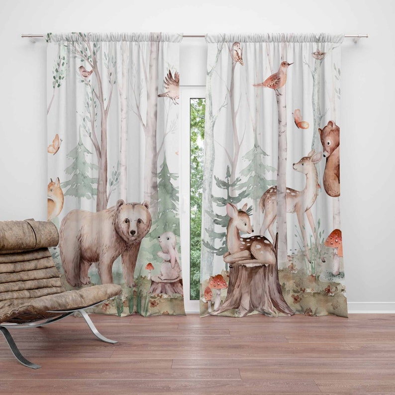 Orman Hayvanları Perdeleri Çoc - Baby Nursery Blackout Curtains incelemesi ve fiyatı