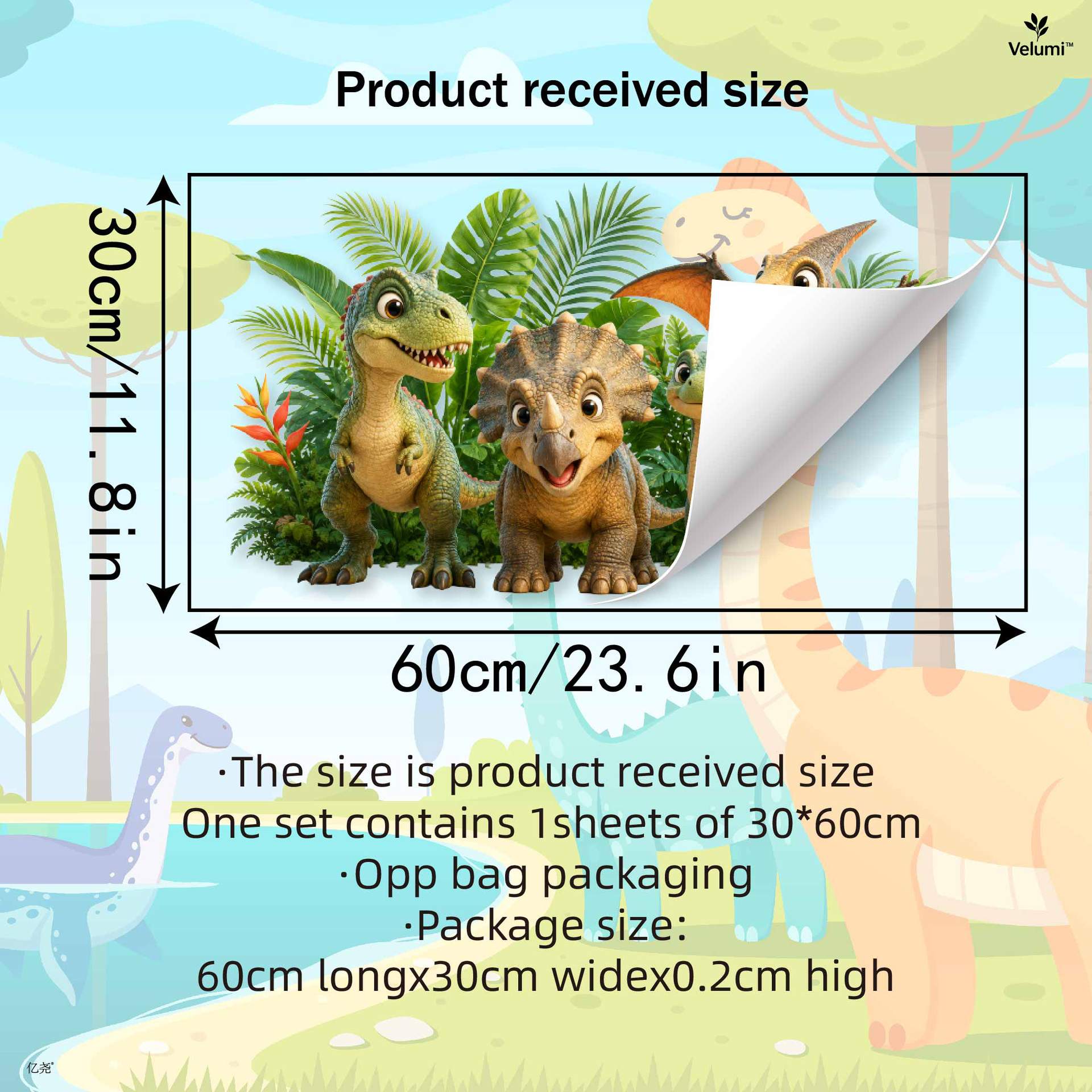 Sevimli 3D Dinozor Duvar Çıkar - Baby Nursery Wall Mural incelemesi ve fiyatı